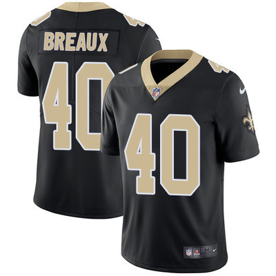 Nike Saints #40 Delvin Breaux Black Team Color Mens Stitched NFL Vapor Untouchable Limited Jersey