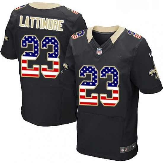 Mens Nike New Orleans Saints 23 Marshon Lattimore Elite Black Ho