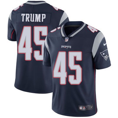 Nike Patriots #45 Donald Trump Navy Blue Team Color Mens Stitched NFL Vapor Untouchable Limited Jers