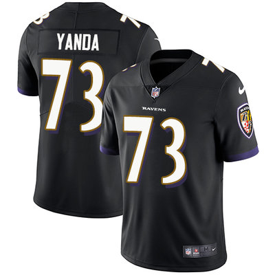 Nike Ravens #73 Marshal Yanda Black Alternate Mens Stitched NFL 