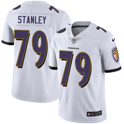 Nike Ravens #79 Ronnie Stanley White Mens Stitched NFL Vapor Unt