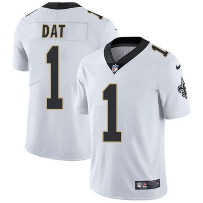 Nike Saints #1 Who Dat White Mens Stitched NFL Vapor Untouchable