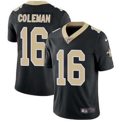 Nike Saints #16 Brandon Coleman Black Team Color Mens Stitched N