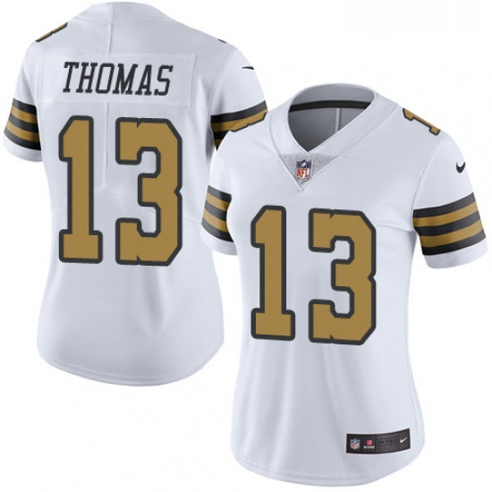 Womens Nike New Orleans Saints 13 Michael Thomas Limited White Rush Vapor Untouchable NFL Jersey