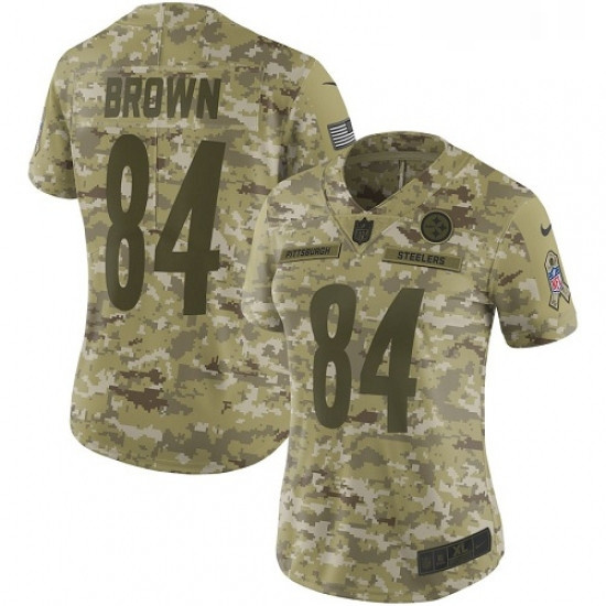 Womens Nike Pittsburgh Steelers 84 Antonio Brown Limited Camo 2018 Salute to Service NFL Jersey