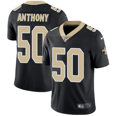 Nike Saints #50 Stephone Anthony Black Team Color Mens Stitched 