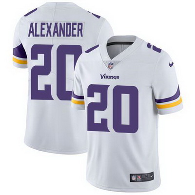 Nike Vikings #20 Mackensie Alexander White Mens Stitched NFL Vapor Untouchable Limited Jersey