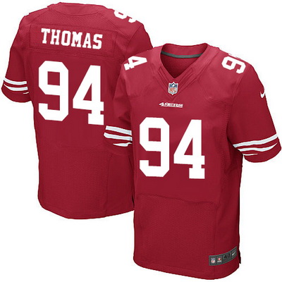 Nike 49ers #94 Solomon Thomas Red Team Color Mens Stitched NFL E