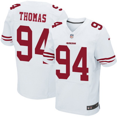 Nike 49ers #94 Solomon Thomas White Mens Stitched NFL Elite Jersey