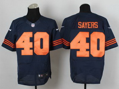 Nike Bears #40 Gale Sayers Navy Blue Alternate Mens Stitched NFL Elite Jersey