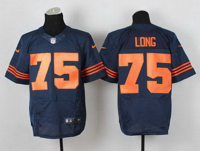 Nike Bears #75 Kyle Long Navy Blue Alternate Mens Stitched NFL Elite Jersey