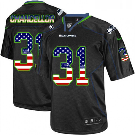 Mens Nike Seattle Seahawks 31 Kam Chancellor Elite Black USA Fla