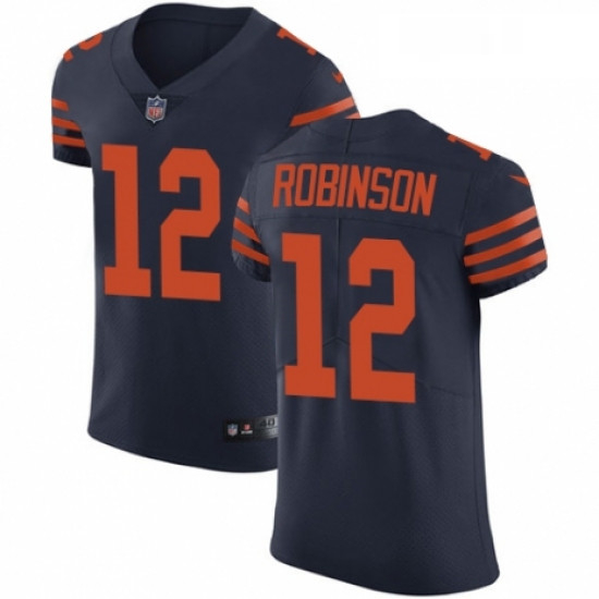 Mens Nike Chicago Bears 12 Allen Robinson Navy Blue Alternate Vapor Untouchable Elite Player NFL Jer