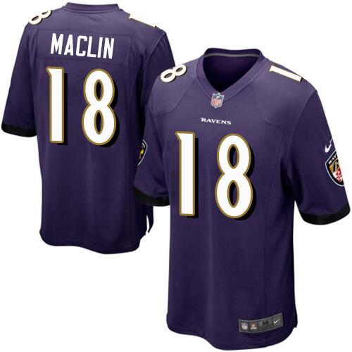 Nike Ravens #18 Jeremy Maclin Purple Mens Stitched NFL Limited Jersey