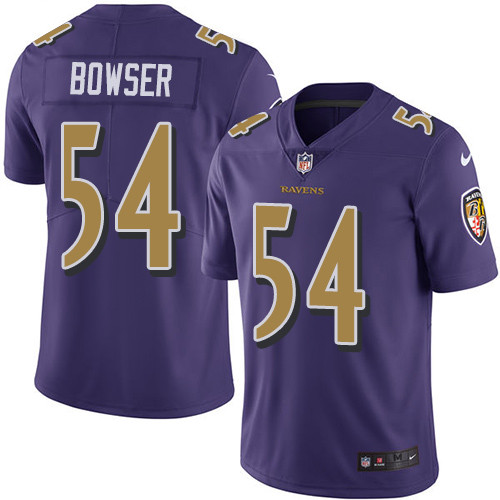 Nike Ravens #54 Tyus Bowser Purple Mens Stitched NFL Limited Rush Jersey