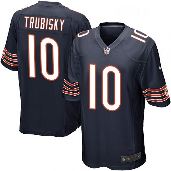 Mens Nike Chicago Bears 10 Mitchell Trubisky Game Navy Blue Team