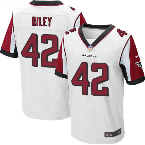 Nike Falcons #42 Duke Riley White Mens Stitched NFL Elite Jersey