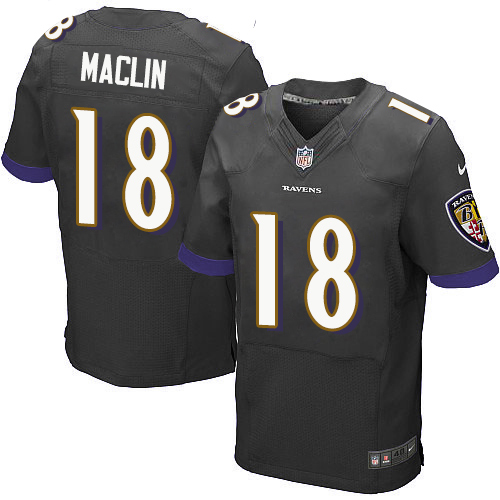 Nike Ravens #18 Jeremy Maclin Black Alternate Mens Stitched NFL New Elite Jersey