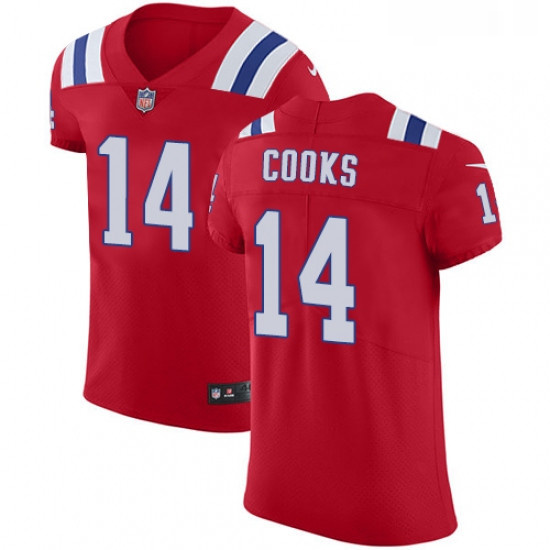 Mens Nike New England Patriots 14 Brandin Cooks Red Alternate Vapor Untouchable Elite Player NFL Jer