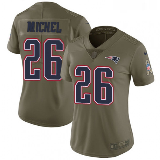 Womens Nike New England Patriots 26 Sony Michel Limited Olive Ca