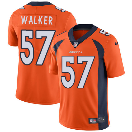 Nike Broncos #57 Demarcus Walker Orange Team Color Mens Stitched NFL Vapor Untouchable Limited Jerse