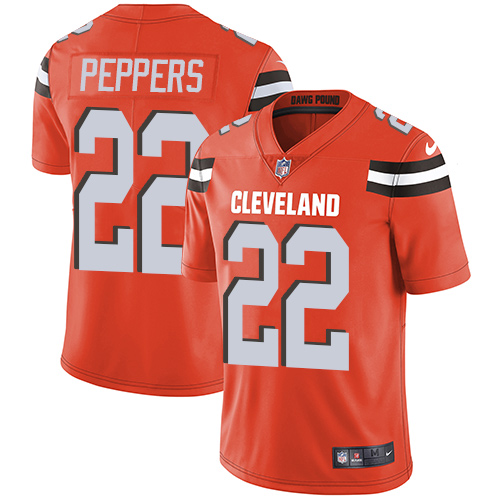 Nike Browns #22 Jabrill Peppers Orange Alternate Mens Stitched NFL Vapor Untouchable Limited Jersey