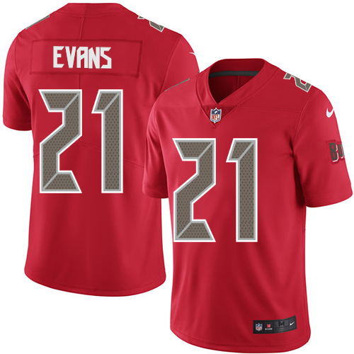 Nike Buccaneers #21 Justin Evans Red Mens Stitched NFL Limited R