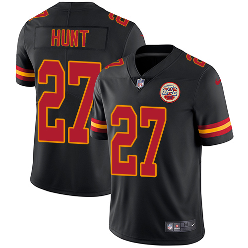 Nike Chiefs #27 Kareem Hunt Black Mens Stitched NFL Limited Rush