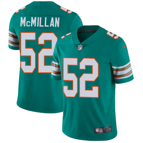 Nike Dolphins #52 Raekwon McMillan Aqua Green Alternate Mens Stitched NFL Vapor Untouchable Limited 