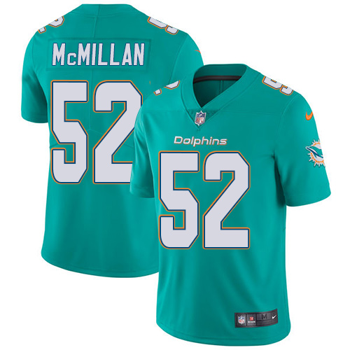 Nike Dolphins #52 Raekwon McMillan Aqua Green Team Color Mens Stitched NFL Vapor Untouchable Limited