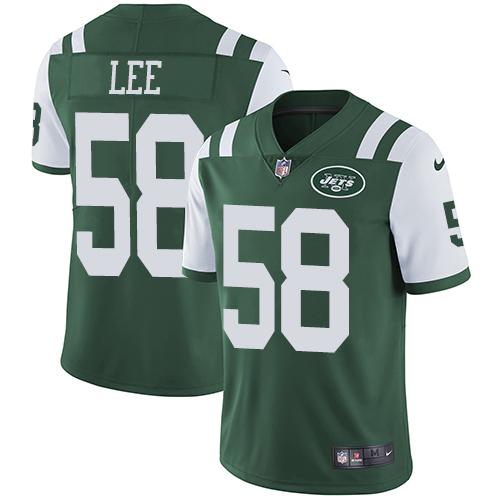 Nike Jets #58 Darron Lee Green Team Color Mens Stitched NFL Vapor Untouchable Limited Jersey