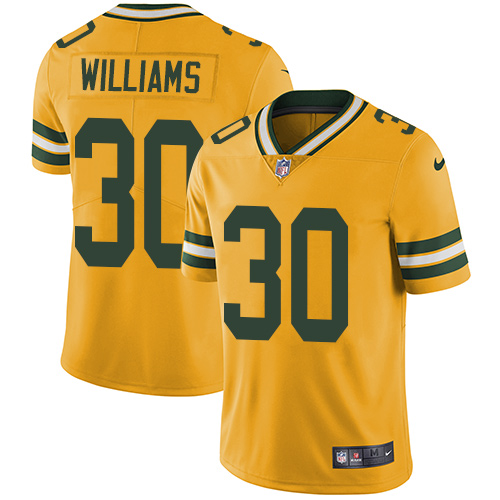 Nike Packers #30 Jamaal Williams Yellow Mens Stitched NFL Limited Rush Jersey