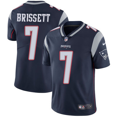 Nike Patriots #7 Jacoby Brissett Navy Blue Team Color Mens Stitched NFL Vapor Untouchable Limited Je