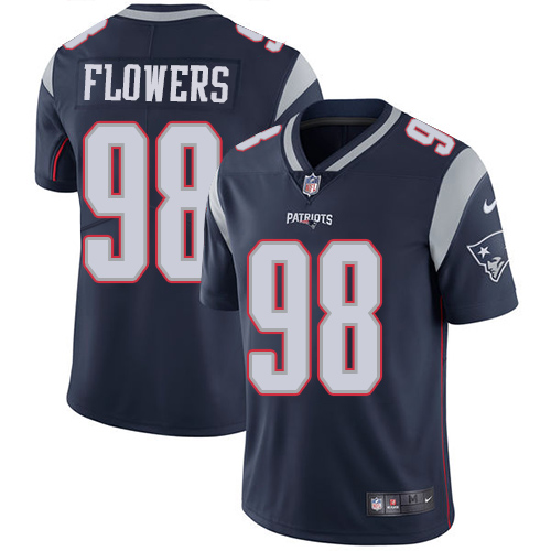 Nike Patriots #98 Trey Flowers Navy Blue Team Color Mens Stitched NFL Vapor Untouchable Limited Jers