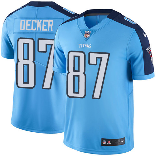 Nike Titans #87 Eric Decker Light Blue Mens Stitched NFL Limited Rush Jersey