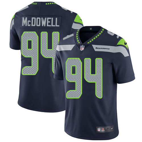 Nike Seahawks #94 Malik McDowell Steel Blue Team Color Mens Stitched NFL Vapor Untouchable Limited J