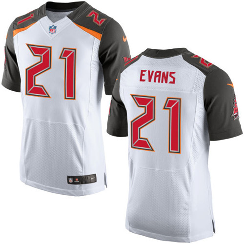 Nike Buccaneers #21 Justin Evans White Mens Stitched NFL New Elite Jersey