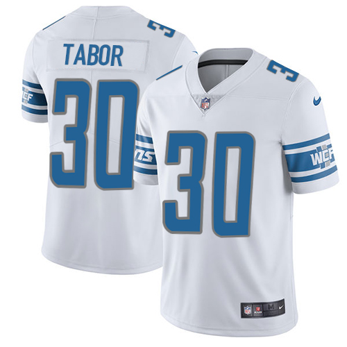 Nike Lions #30 Teez Tabor White Mens Stitched NFL Elite Jersey