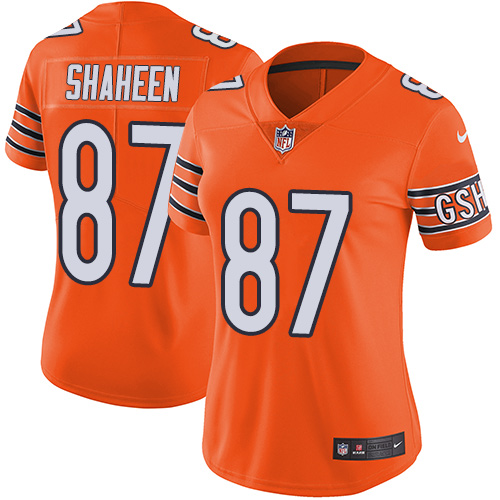 Nike Bears #87 Adam Shaheen Orange Womens Stitched NFL Limited R