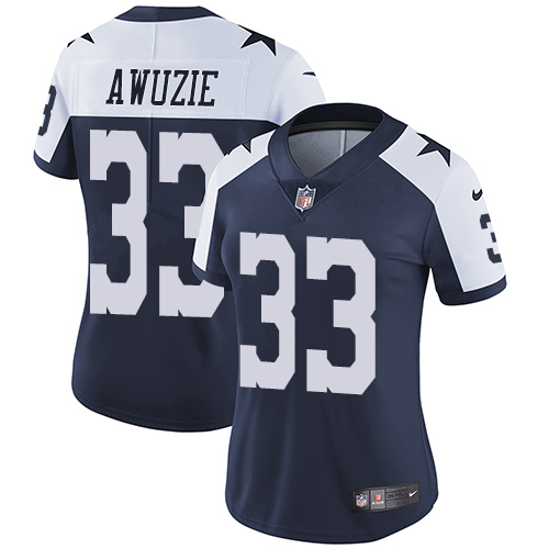 Nike Cowboys #33 Chidobe Awuzie Navy Blue Thanksgiving Womens Stitched NFL Vapor Untouchable Limited