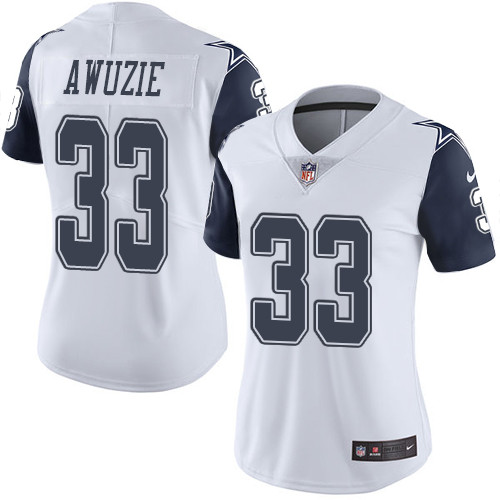 Nike Cowboys #33 Chidobe Awuzie White Womens Stitched NFL Limited Rush Jersey