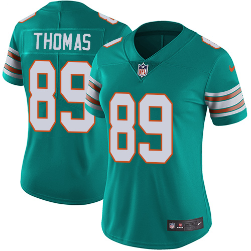 Nike Dolphins #89 Julius Thomas Aqua Green Alternate Womens Stitched NFL Vapor Untouchable Limited J