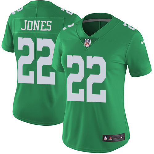 Nike Eagles #22 Sidney Jones Green Womens Stitched NFL Limited Rush Jersey