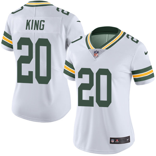 Nike Packers #20 Kevin King White Womens Stitched NFL Vapor Untouchable Limited Jersey