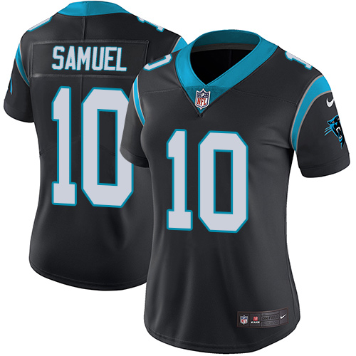 Nike Panthers #10 Curtis Samuel Black Team Color Womens Stitched NFL Vapor Untouchable Limited Jerse