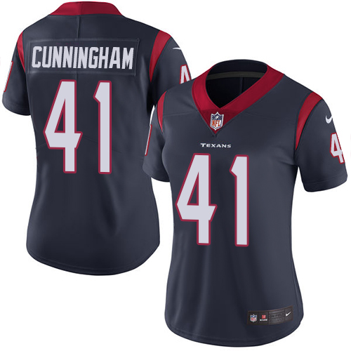 Nike Texans #41 Zach Cunningham Navy Blue Team Color Womens Stitched NFL Vapor Untouchable Limited J