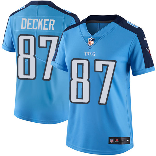 Nike Titans #87 Eric Decker Light Blue Team Color Womens Stitched NFL Vapor Untouchable Limited Jers