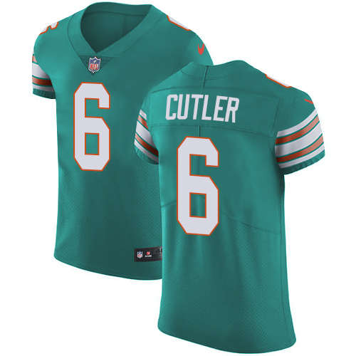 Nike Dolphins #6 Jay Cutler Aqua Green Alternate Mens Stitched NFL Vapor Untouchable Elite Jersey