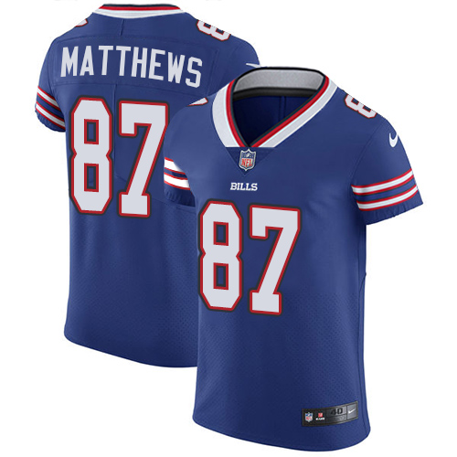 Nike Bills #87 Jordan Matthews Royal Blue Team Color Mens Stitched NFL Vapor Untouchable Elite Jerse