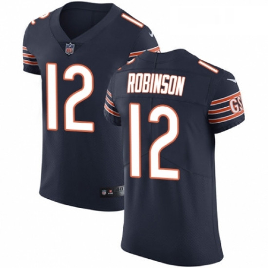 Mens Nike Chicago Bears 12 Allen Robinson Navy Blue Team Color Vapor Untouchable Elite Player NFL Je